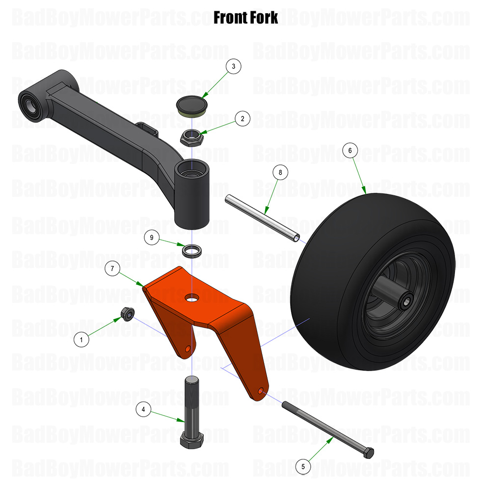 4001 - Bad Boy Mower Parts Lookup > 2025 > ZT Elite > Front Forks